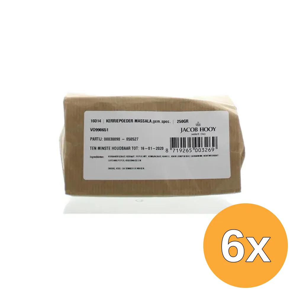6x Jacob Hooy Kerriepoeder Massala (250 gr)