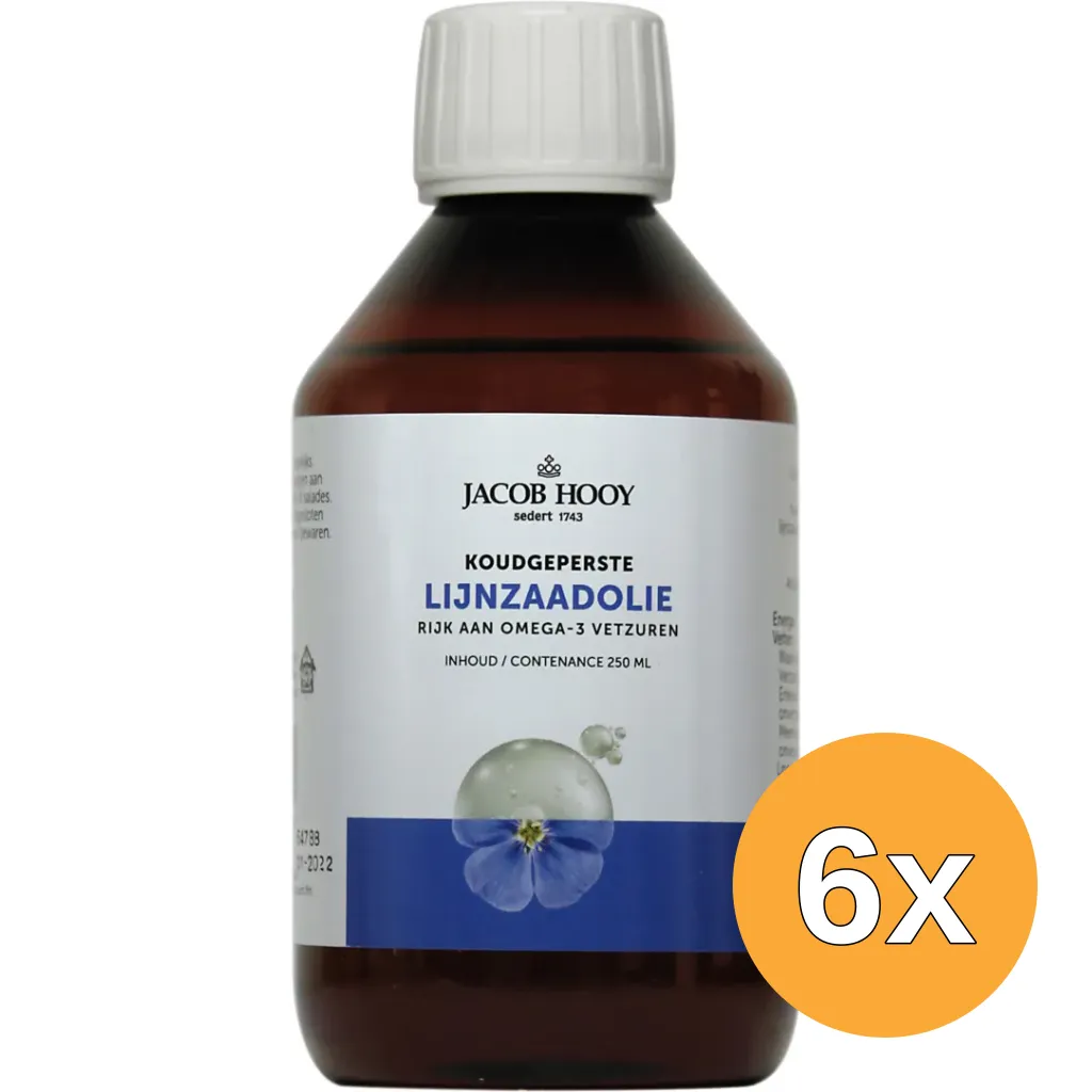 6x Jacob Hooy Lijnzaad Olie (250 ml)