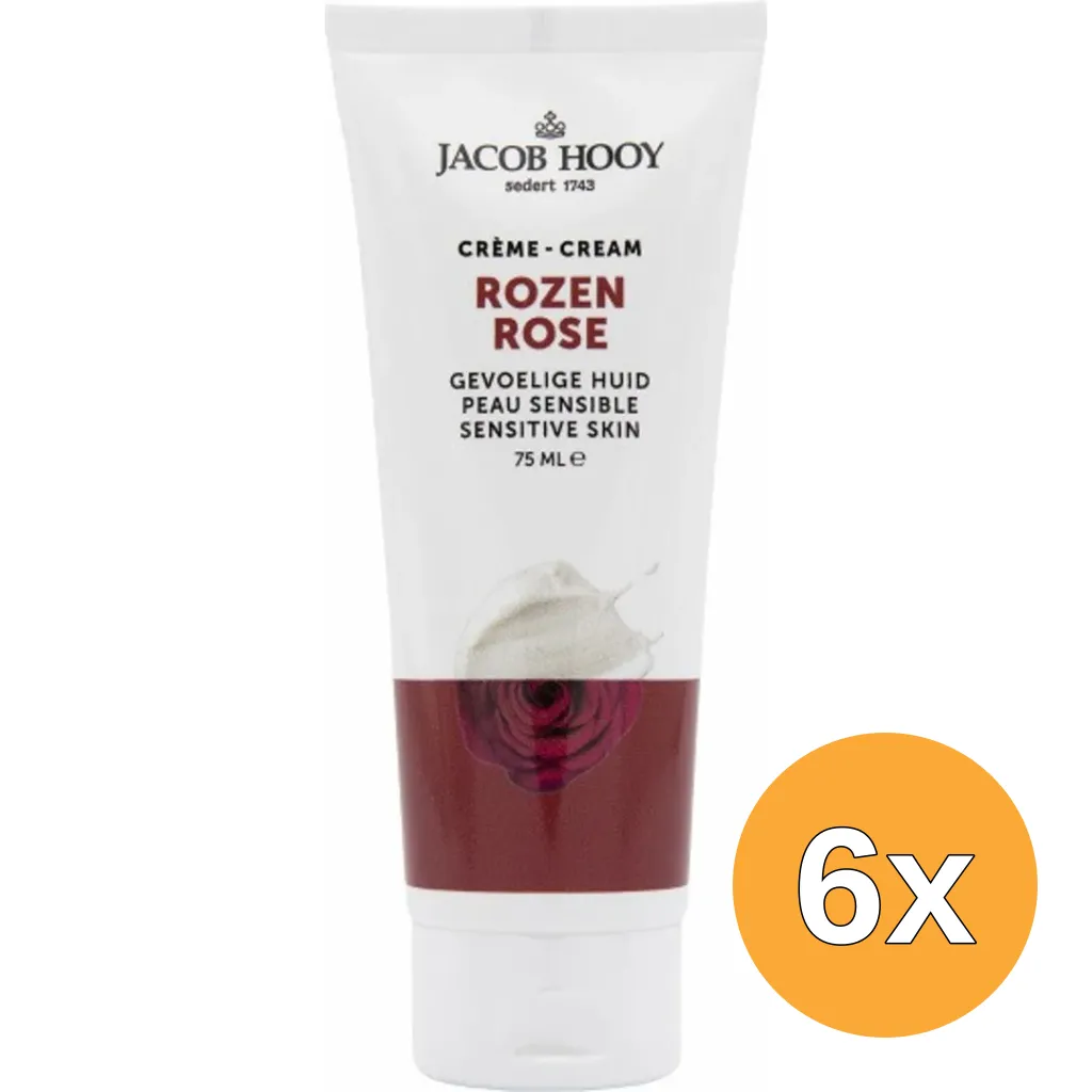 6x Jacob Hooy Rozencreme (75 ml)