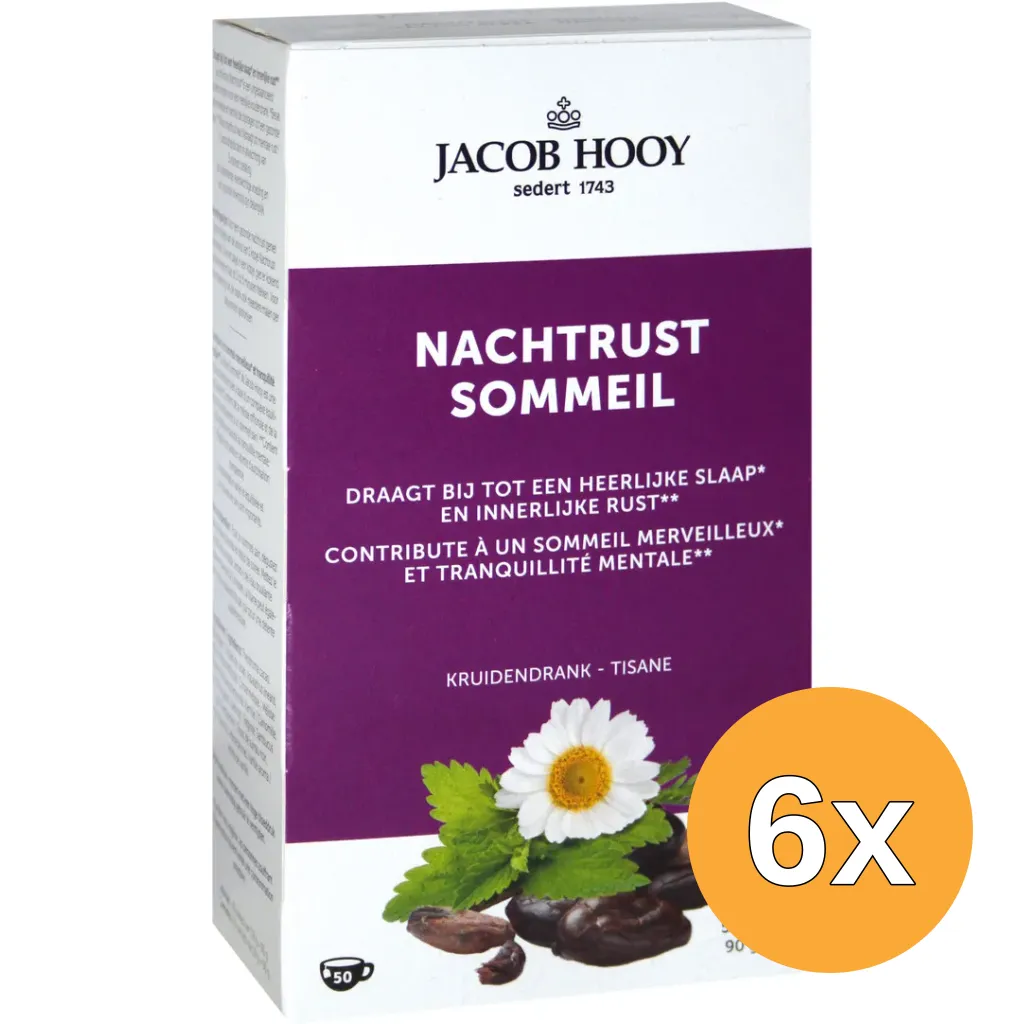 6x Jacob Hooy Nachtrust Theezakjes (50 stuks)