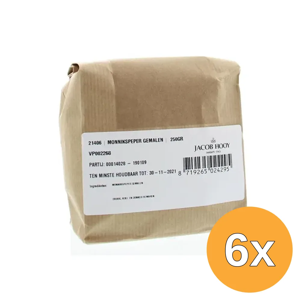 6x Jacob Hooy Monnikspeper Gemalen (250 gr)