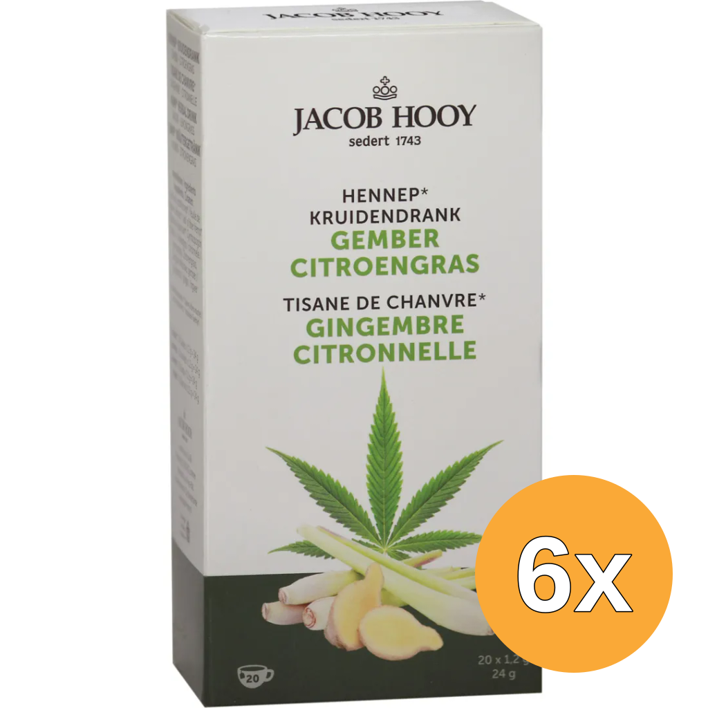 6x Jacob Hooy Hennep gember citroengras (20 stuks)