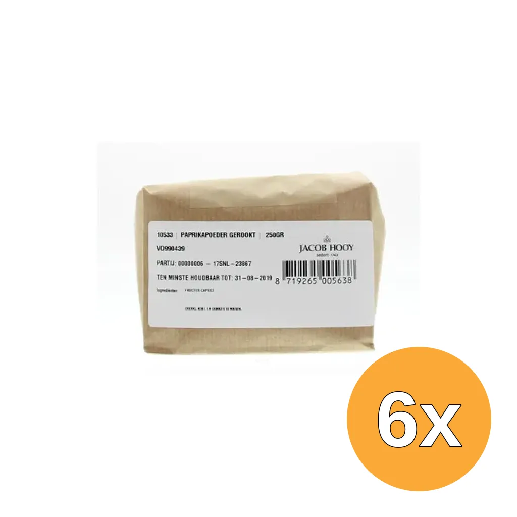6x Jacob Hooy Paprika Gerookt (250 gr)