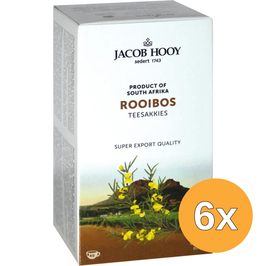 6x Jacob Hooy Rooibosthee Sakkies (40 stuks)