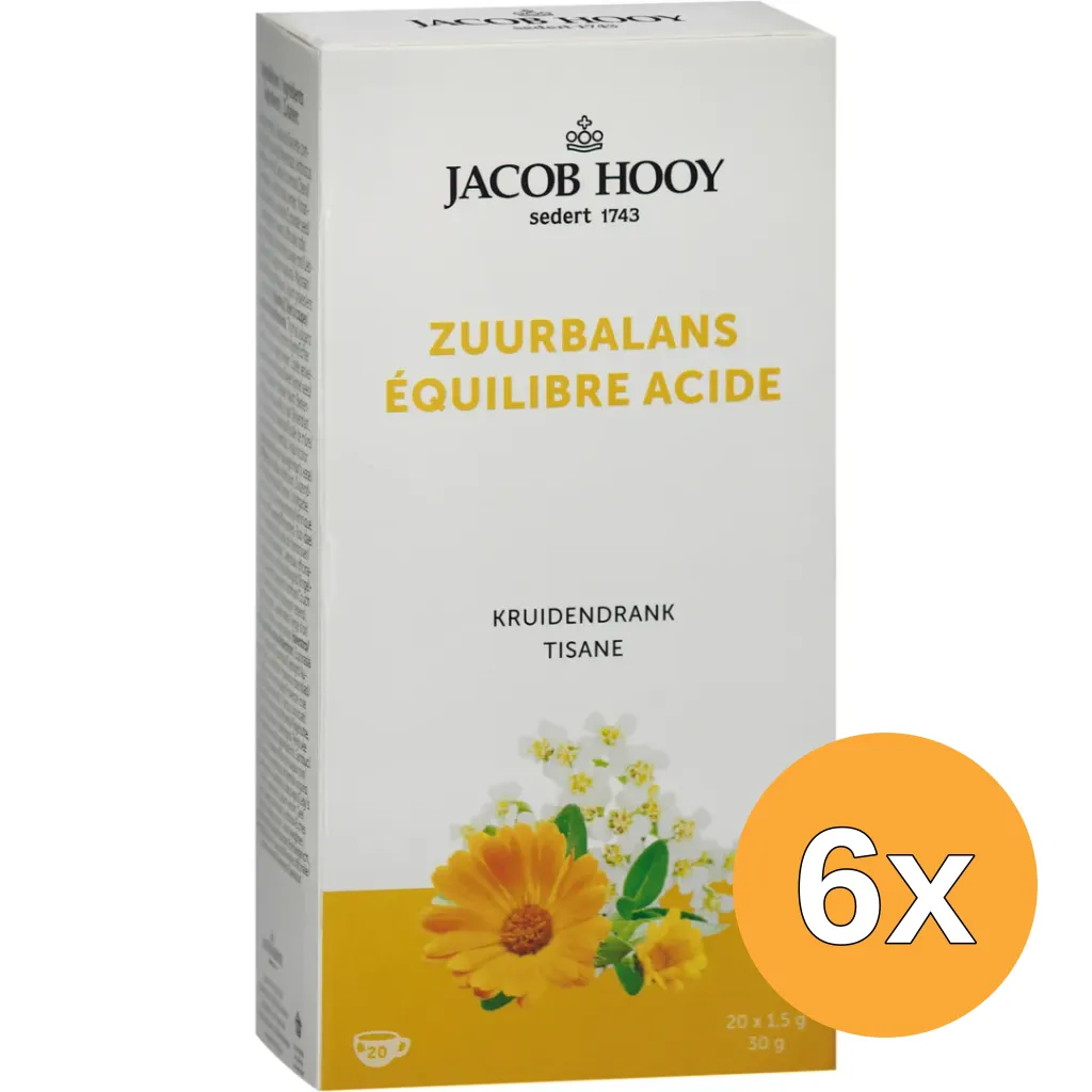 6x Jacob Hooy Ontzuringsthee (20 stuks)