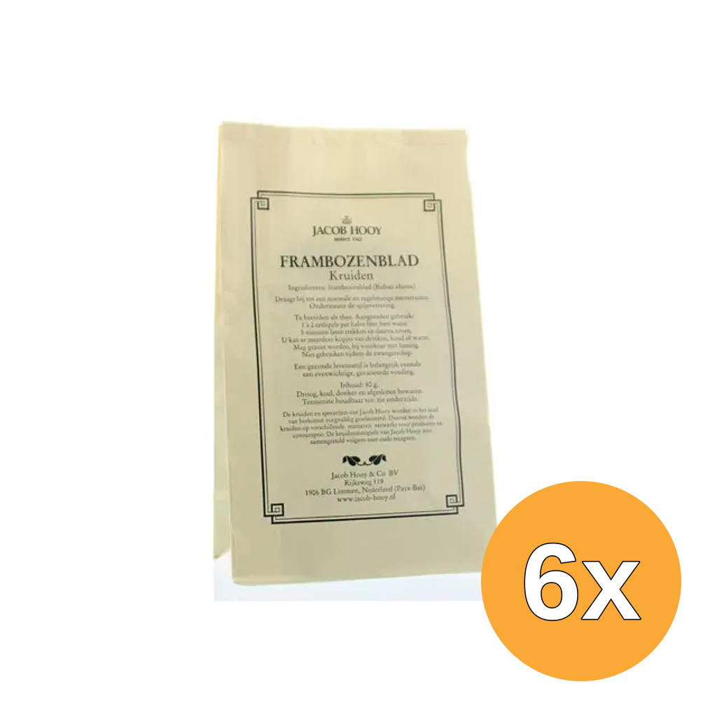 6x Jacob Hooy Frambozenblad (80 gr)