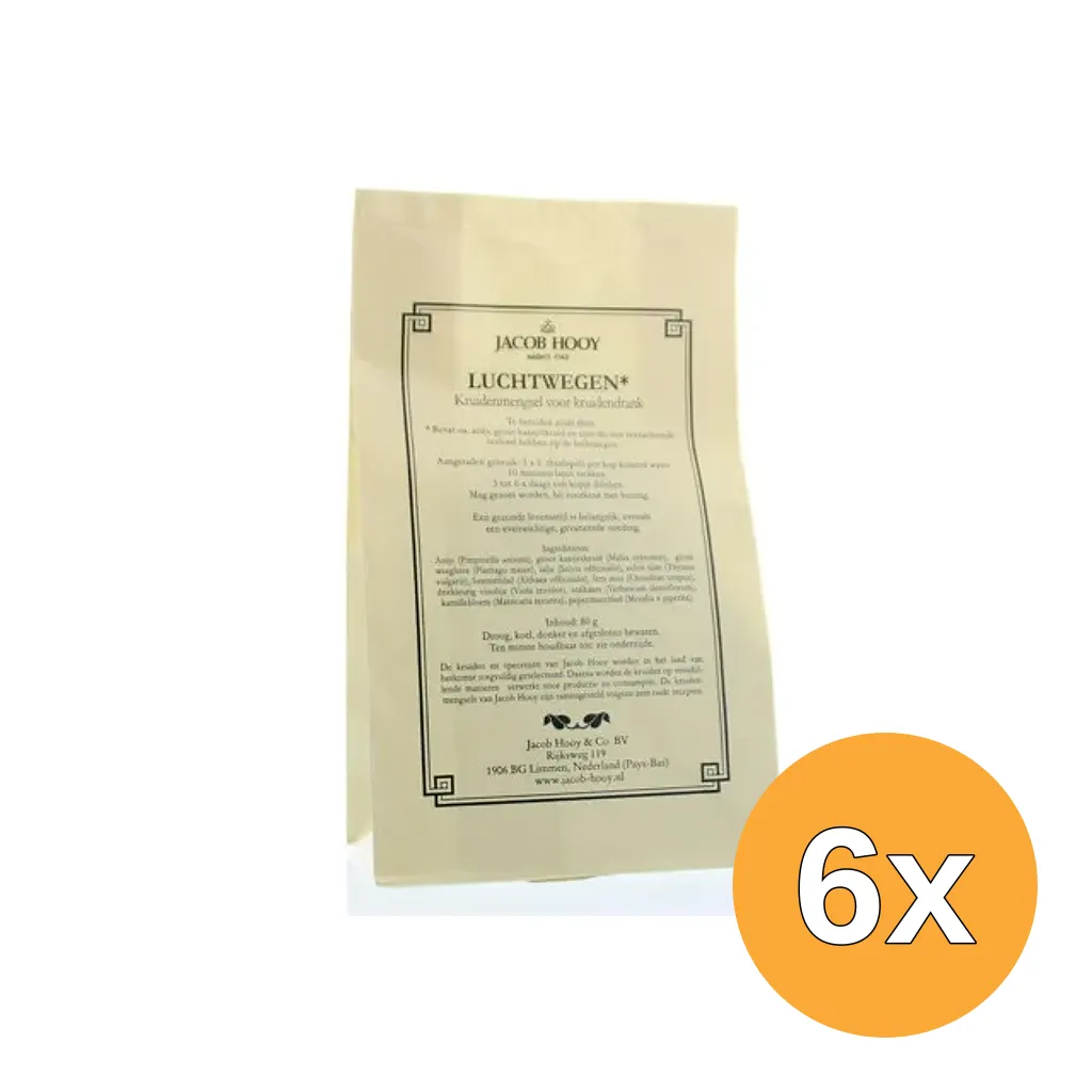 6x Jacob Hooy Bronchisin/Luchtwegen kruiden (80 gr)
