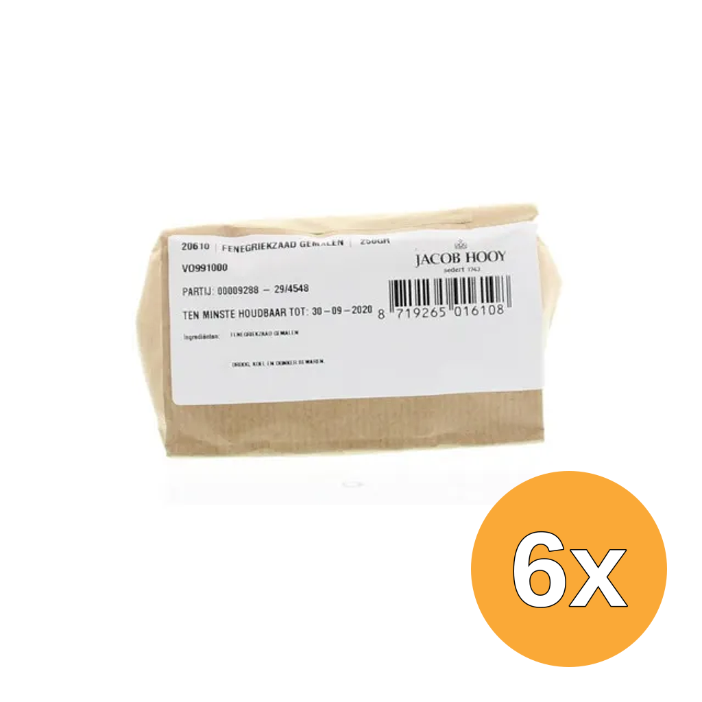 6x Jacob Hooy Fenegriek Gemalen (250 gr)