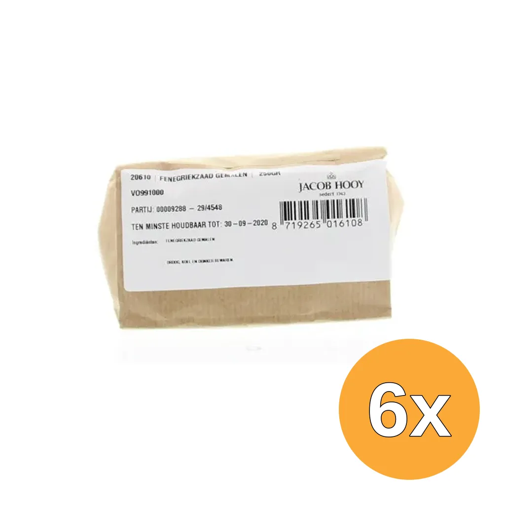 6x Jacob Hooy Fenegriek Gemalen (250 gr)