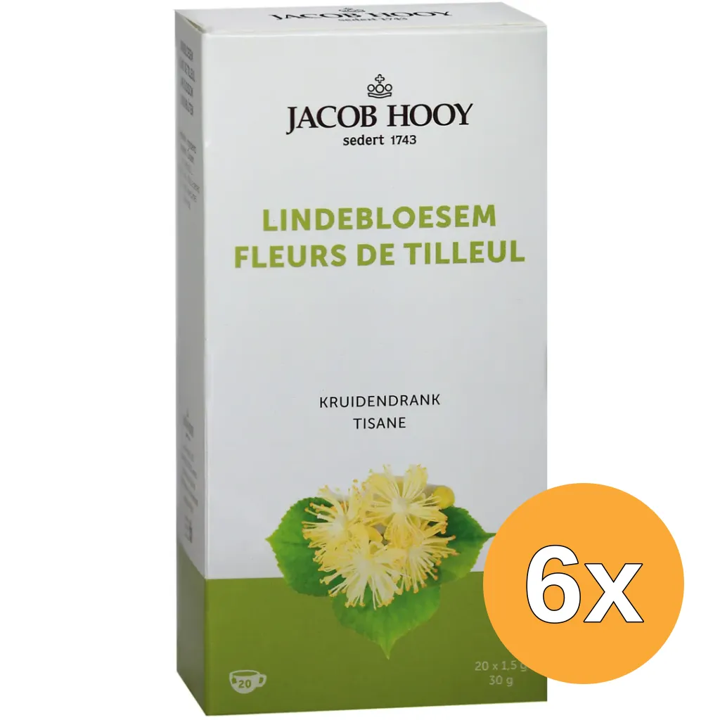 6x Jacob Hooy Lindebloesem Theezakjes (20 stuks)
