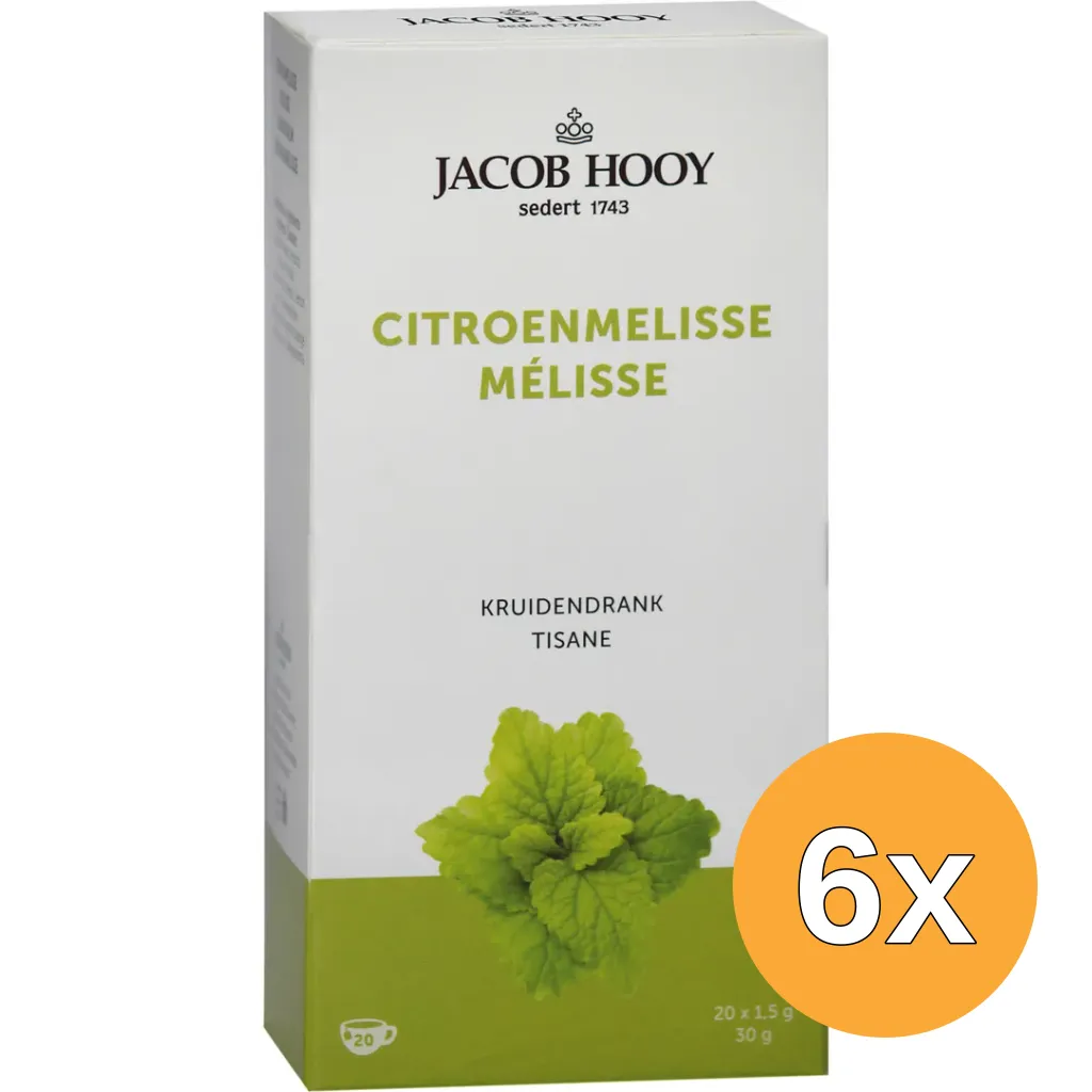 6x Jacob Hooy Citroenmelisse Theezakjes Gold (20 stuks)