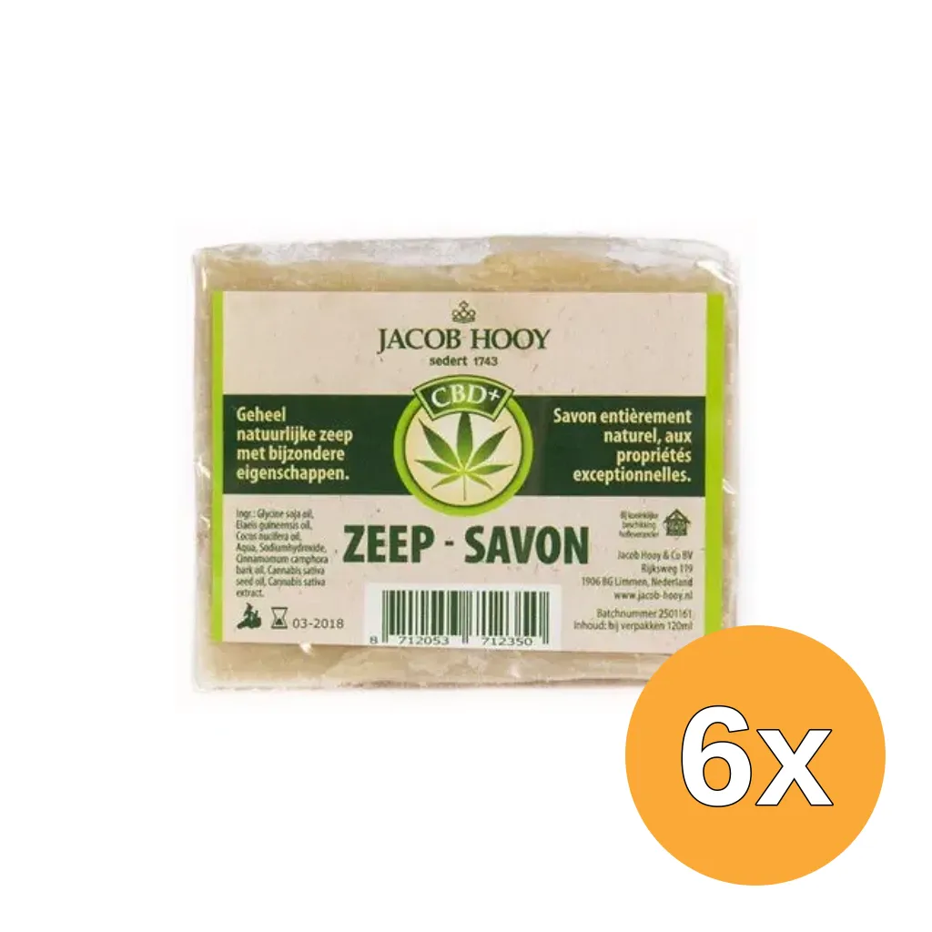 6x Jacob Hooy Cbd Zeep (1 stuk)