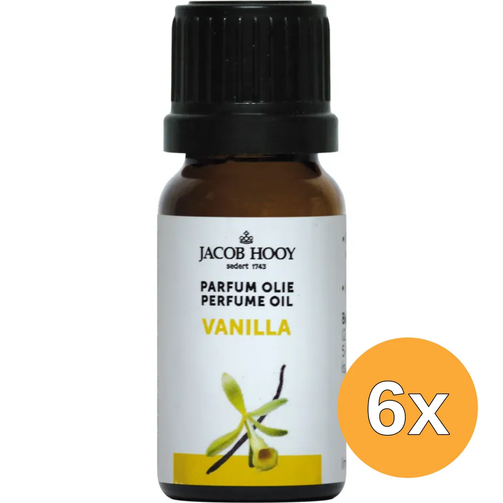 6x Jacob Hooy Parfum olie Vanille (10 ml)