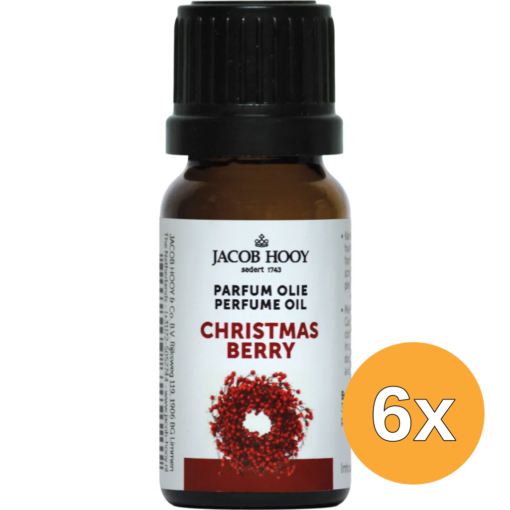 6x Jacob Hooy Parfum Olie Christmas Berry (10 ml)