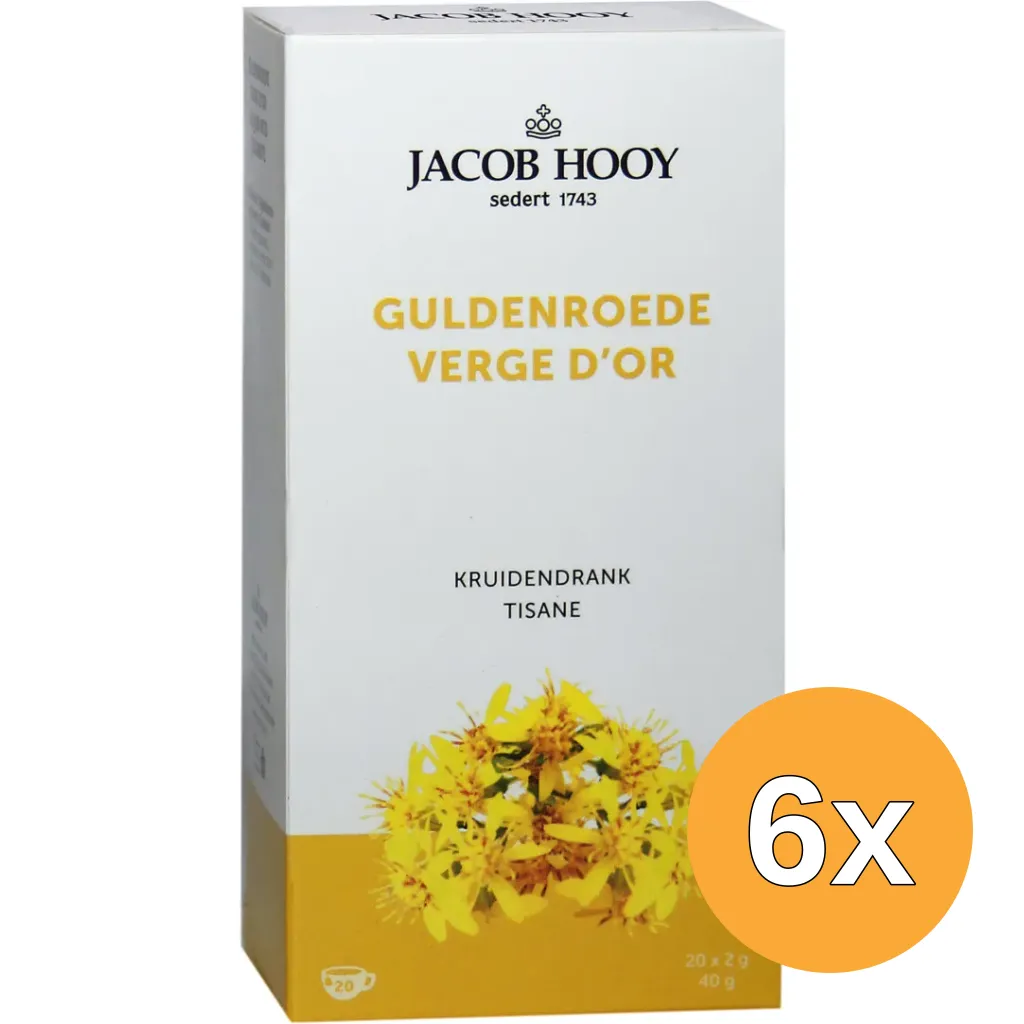 6x Jacob Hooy Guldenroede Thee (20 stuks)