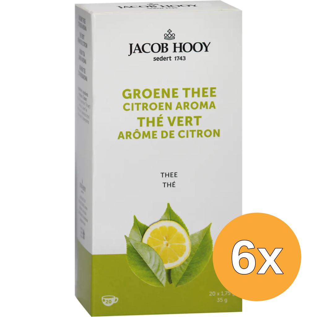 6x Jacob Hooygroene Thee Citroen (20 stuks)