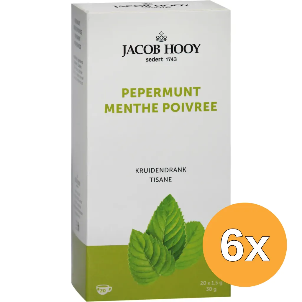 6x Jacob Hooy Pepermuntthee (20 stuks)