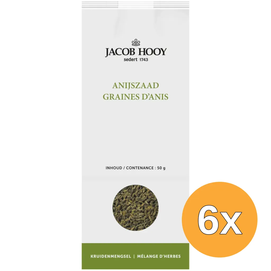 6x Jacob Hooy Anijszaad (50 gr)