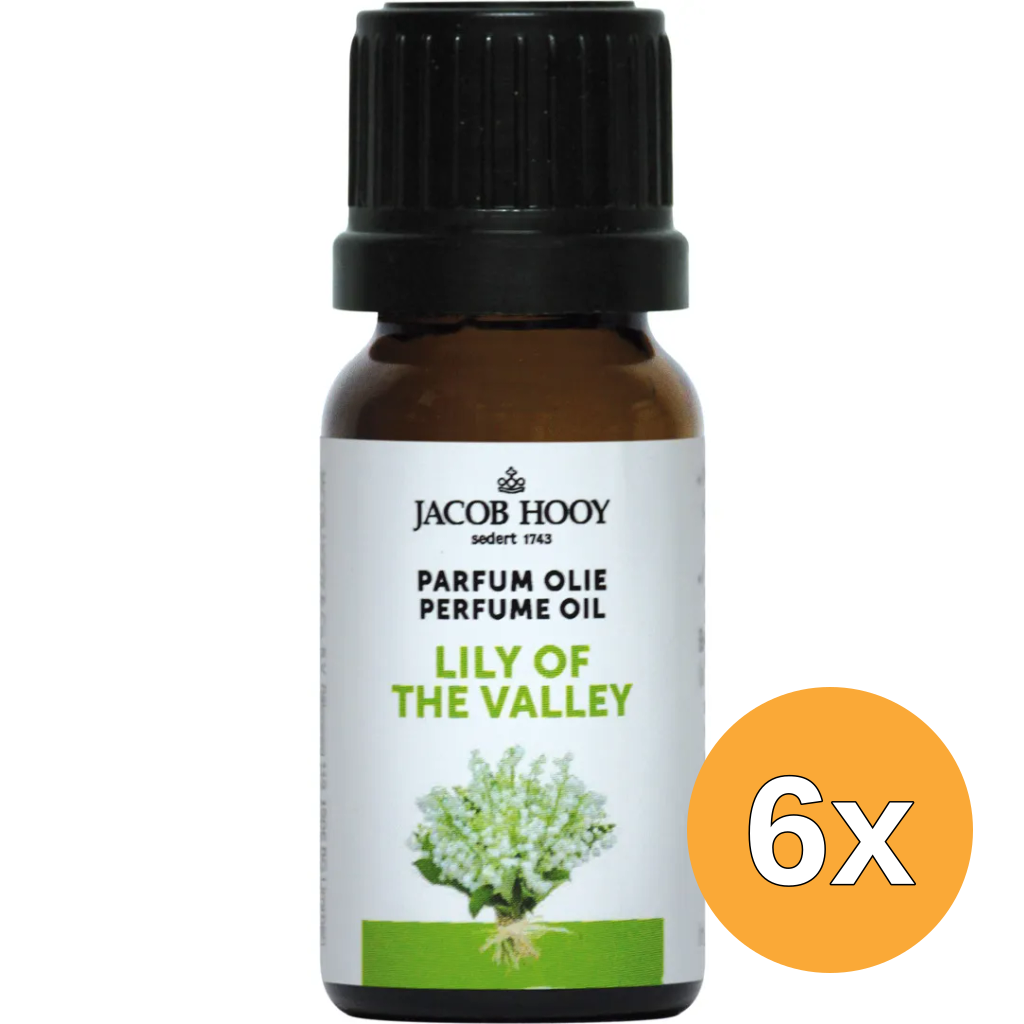 6x Jacob Hooy Parfum olie Lelietje van Dalen (10 ml)
