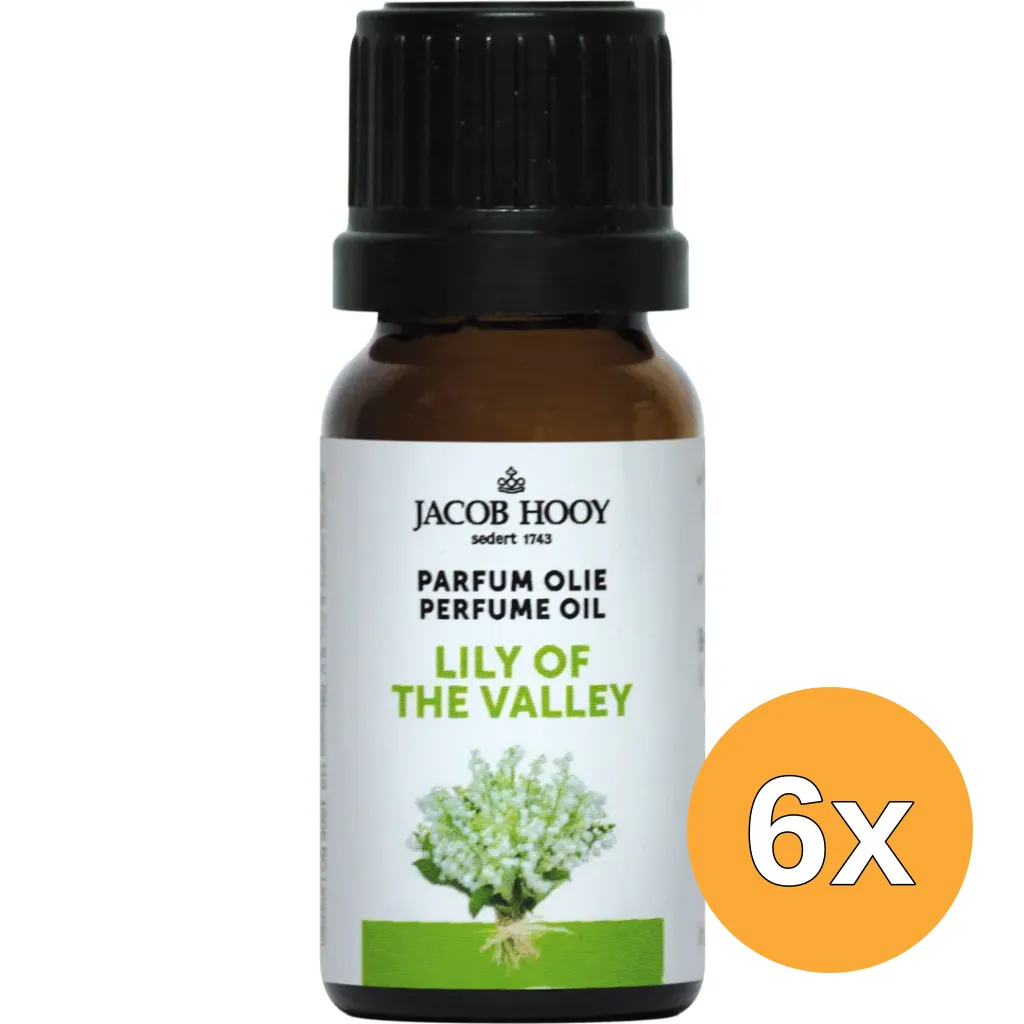 6x Jacob Hooy Parfum olie Lelietje van Dalen (10 ml)