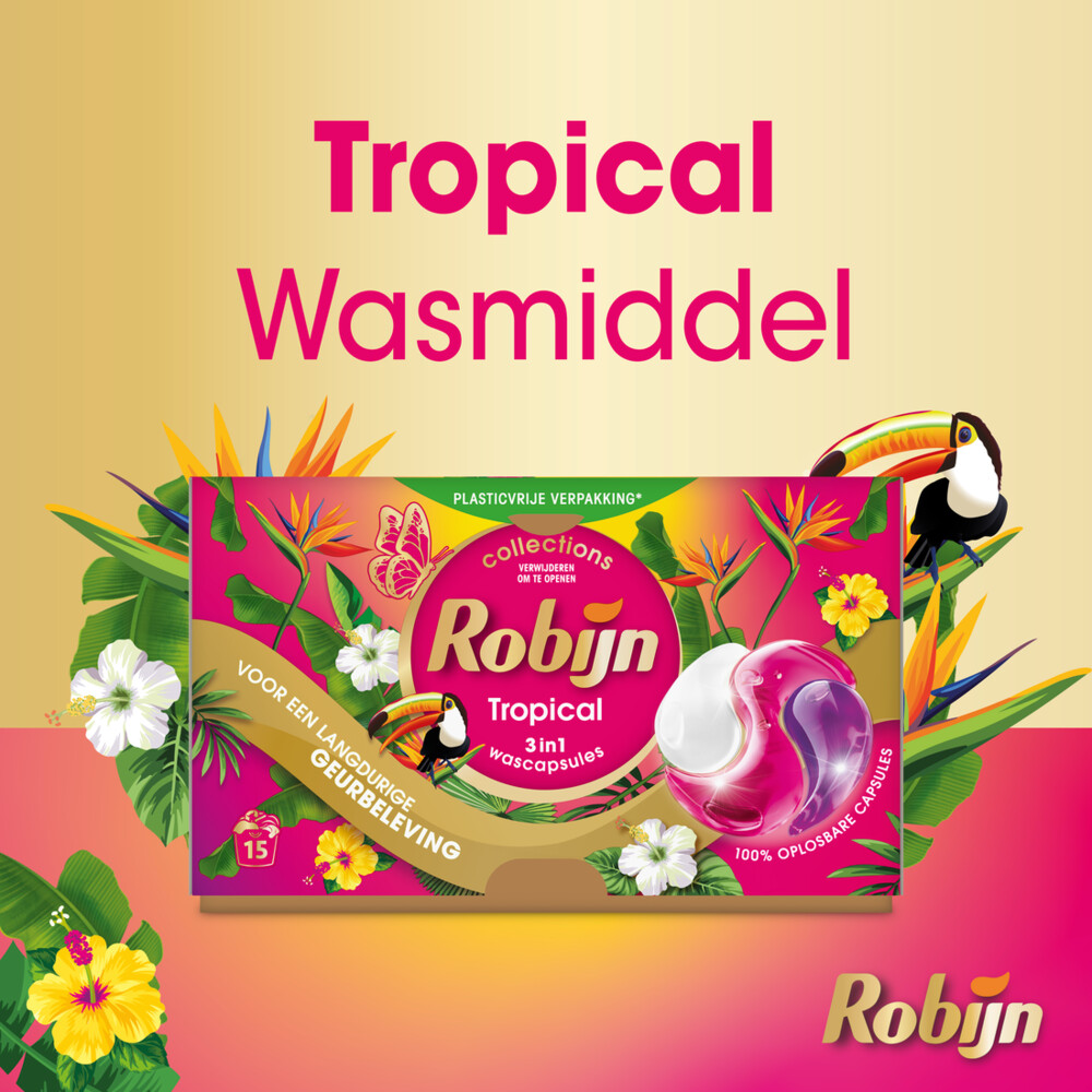 Robijn Wasmiddel Capsules - Tropical (15 capsules)