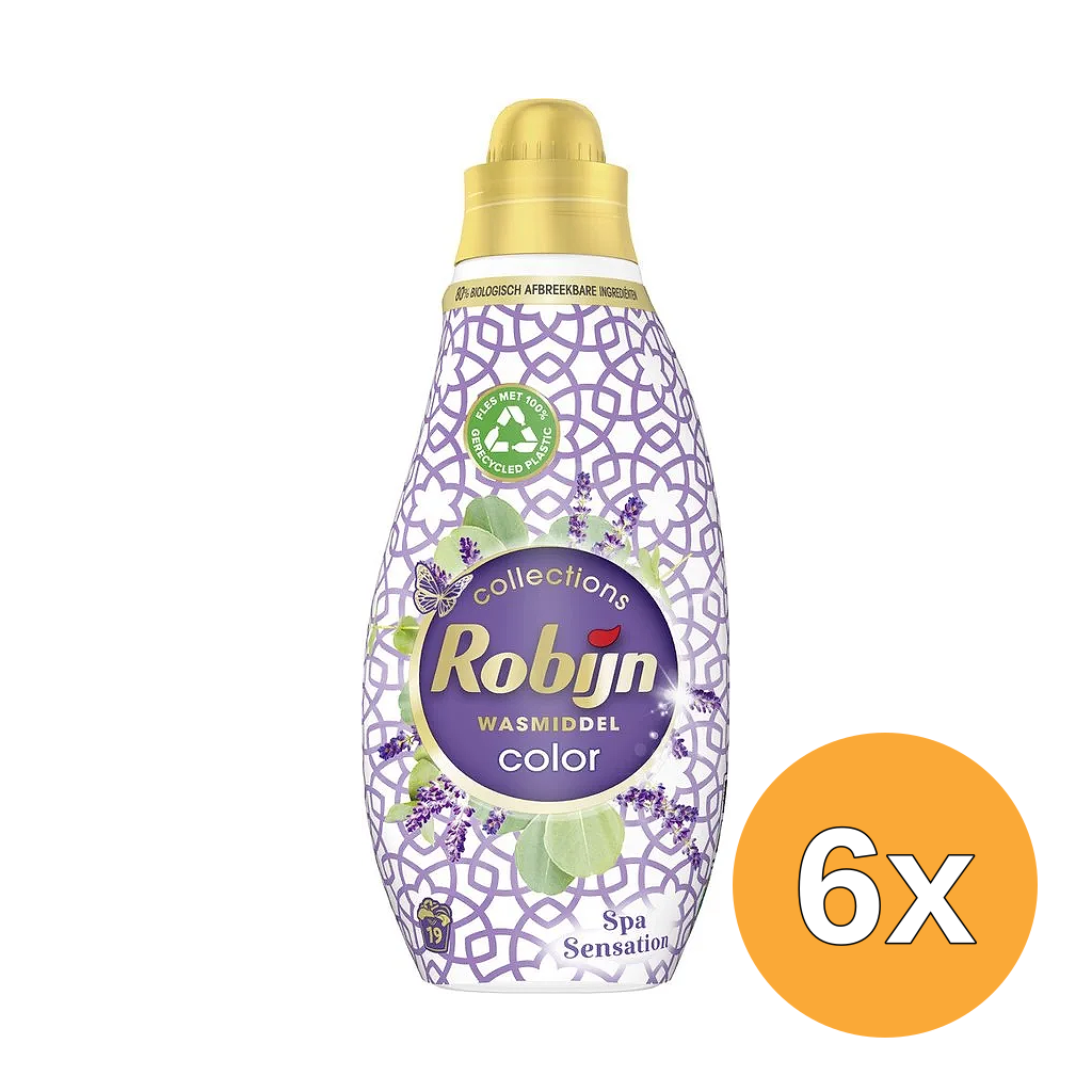 6x Robijn Wasmiddel Spa Sensation Kleur (665 ml)