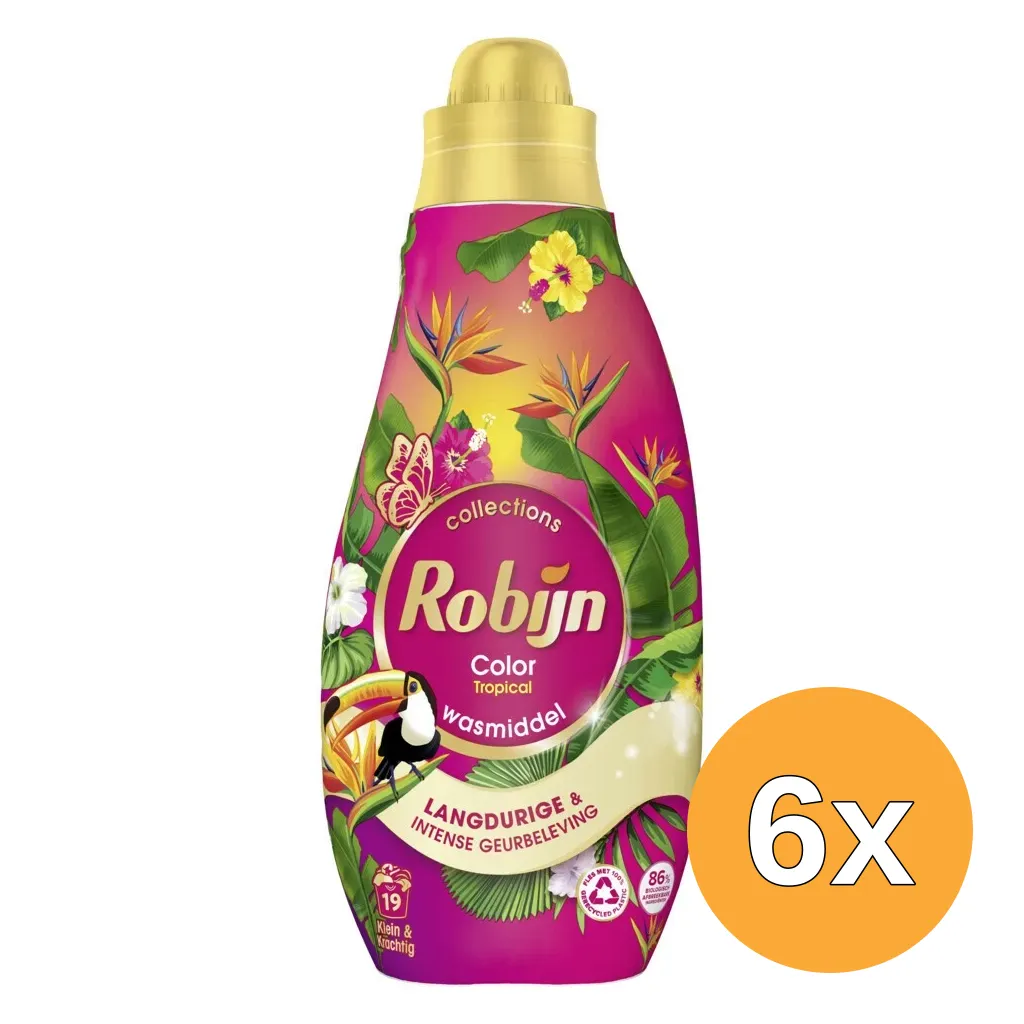 6x Robijn Vloeibaar Wasmiddel Klein Krachtig Tropical () (665 ml)
