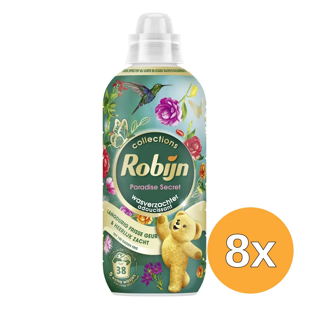 8x Robijn Wasverzachter - Paradise Secret 38 wasbeurten (765 ml)