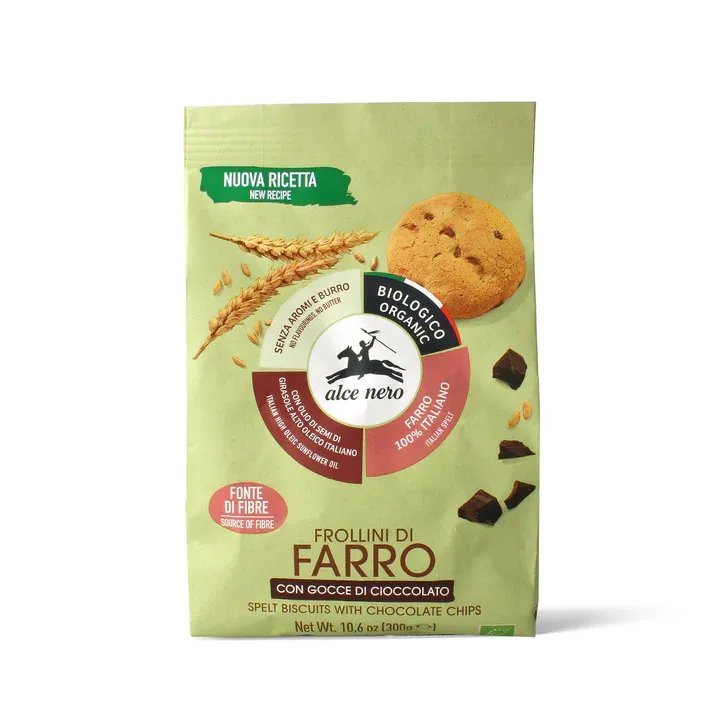 Alce Nero Tarwekoekjes met Chocoladestukjes Bio (300 gr)