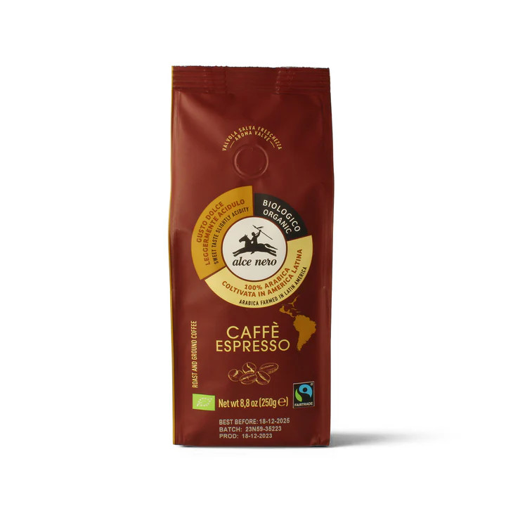 Alce Nero Arabica (100%) Koffie Gemalen Bio (250 gr)