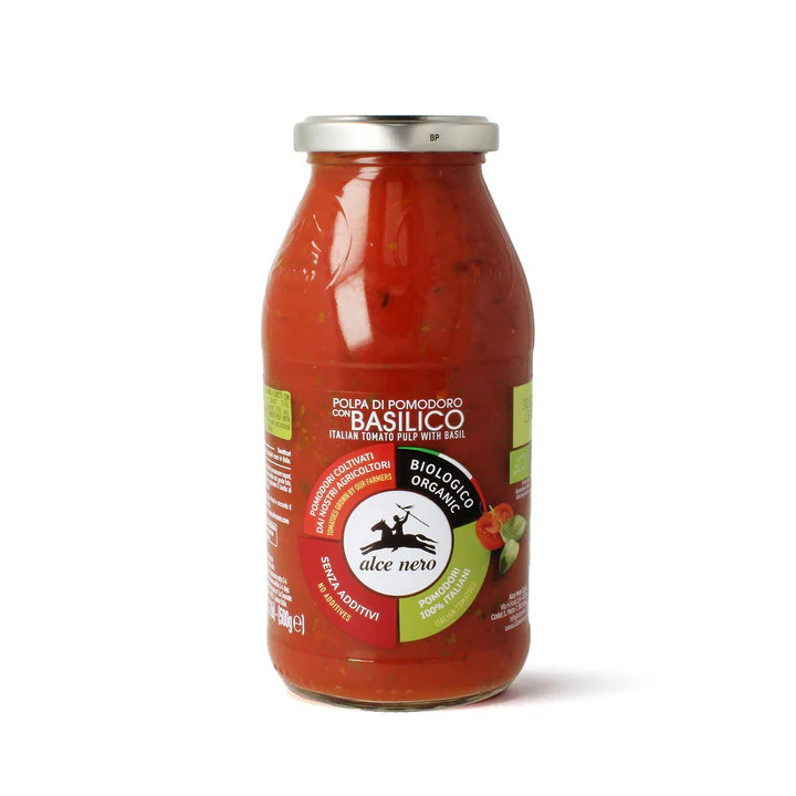 Alce Nero Tomatenpulp met Basilicum Bio (500 gr)