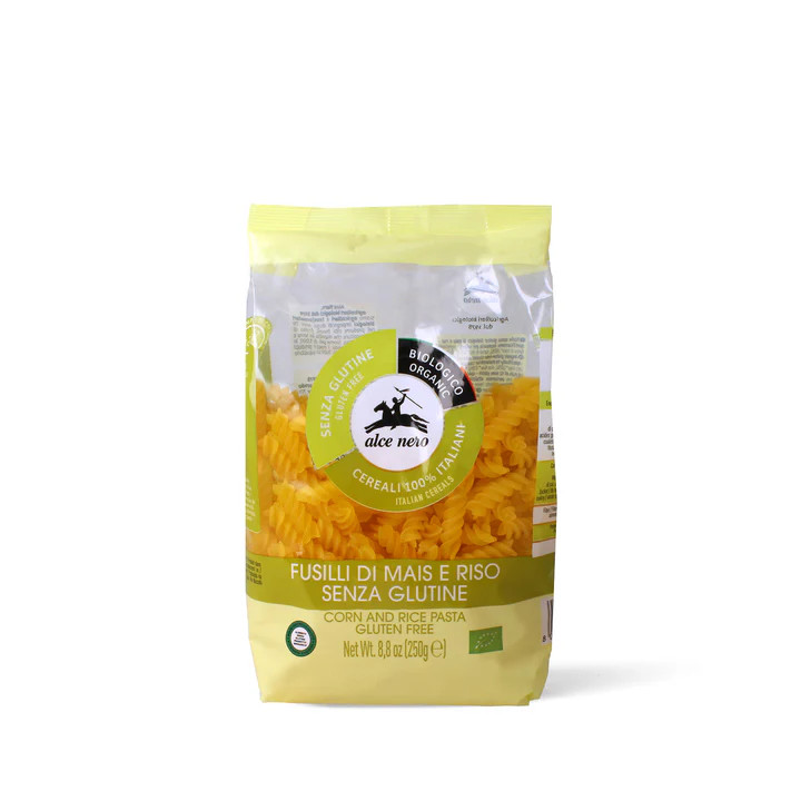 Alce Nero Fusilli Maïs- en Rijst Glutenvrij Bio (250 gr)