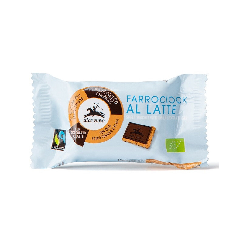 Alce Nero Speltkoekjes met Melkchocolade Fairtrade Bio (28 gr)