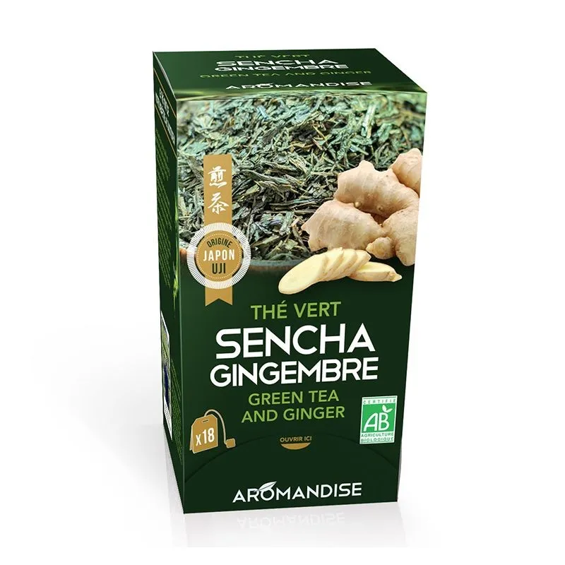 Aromandise Sencha Uji en Gember Infusie Bio (18 x 2 gr)
