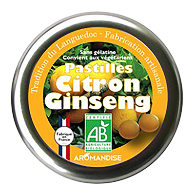 Aromandise Pastilles Citroen Ginseng Bio (45 gr)