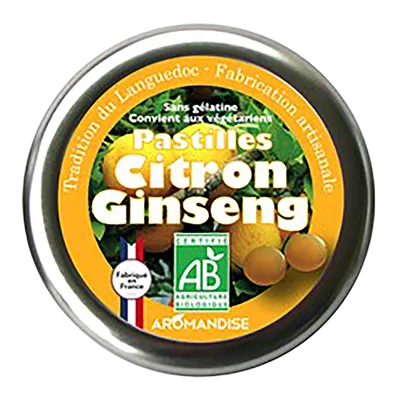 Aromandise Pastilles Citroen Ginseng Bio (45 gr)