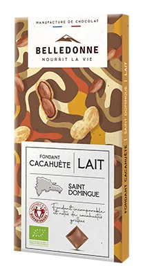 Belledonne Chocolade Melk Pindakaas Bio (80 gr)