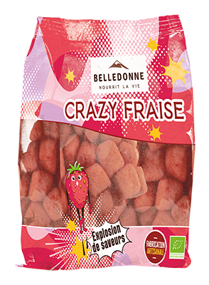 Belledonne Marshmallows Crazy Aardbei Bio (120 gr)