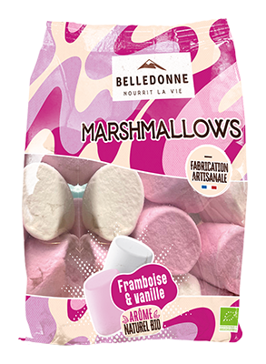 Belledonne Marshmallows Framboos Vanille Bio (150 gr)