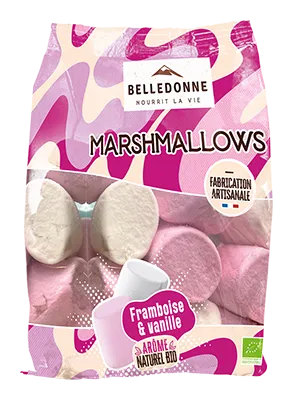 Belledonne Marshmallows Framboos Vanille Bio (150 gr)