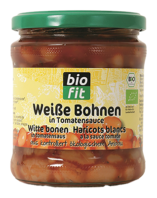 Biofit Witte Bonen in Tomatensaus Bio (370 ml)