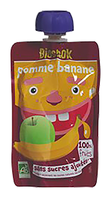 Bioshok Knijpzakje Appel-banaan Bio (100 gr)