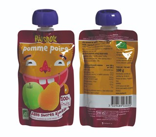 Bioshok Knijpzakje Appel-peer Bio (100 gr)