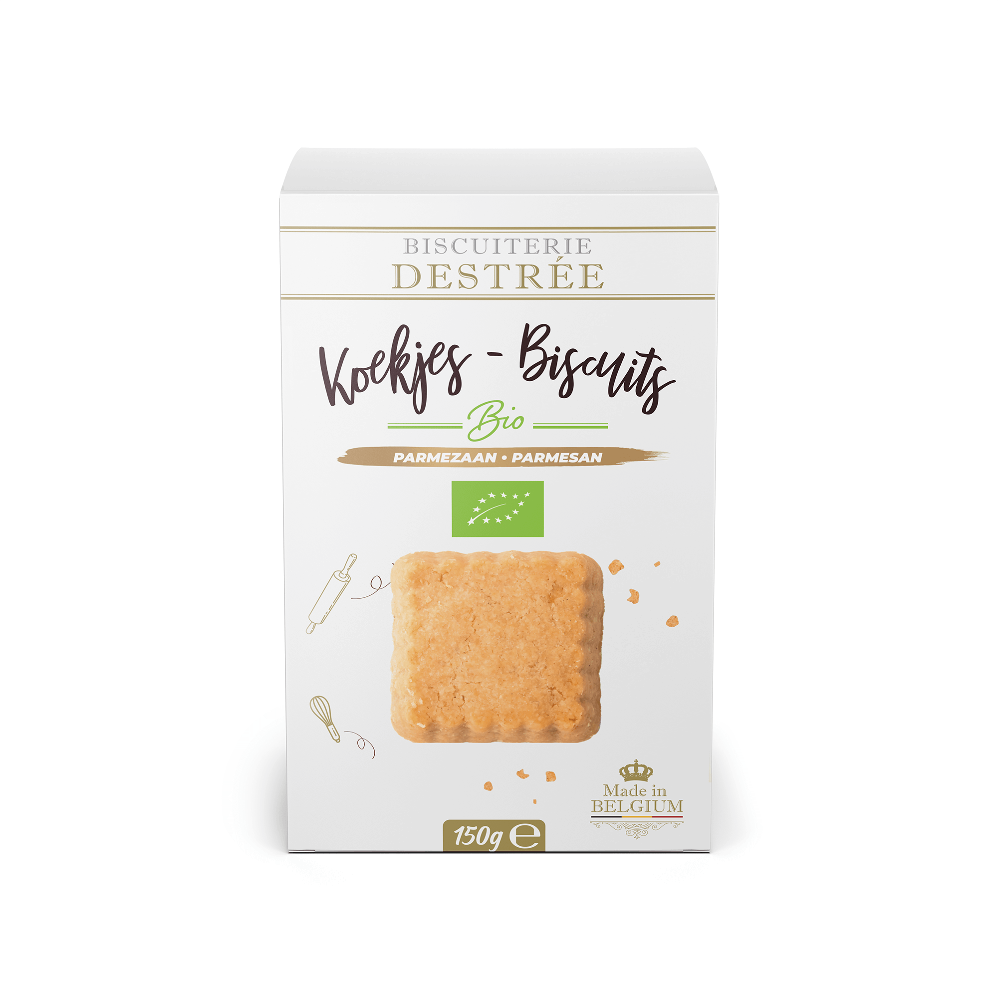 Biscuiterie Destrée Parmezaan Koekjes Bio (150 gr)