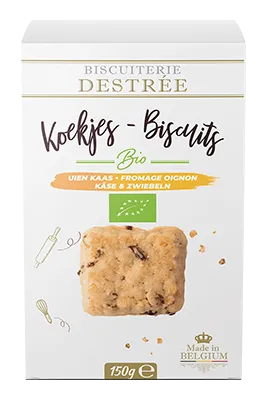 Biscuiterie Destrée Kaas & Ui Koekjes Bio (150 gr)