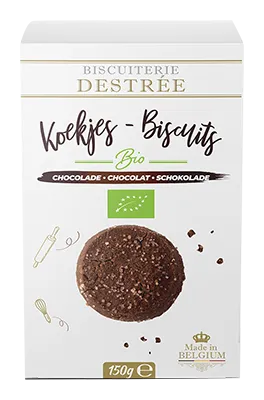 Biscuiterie Destrée Chocolade Koekjes Bio (150 gr)