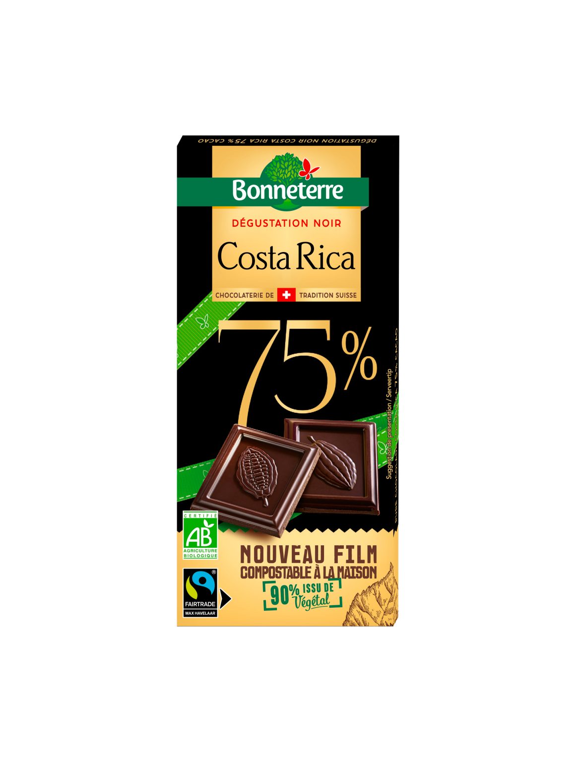 Bonneterre Pure Chocolade Costa Rica 75% Bio (80 gr)