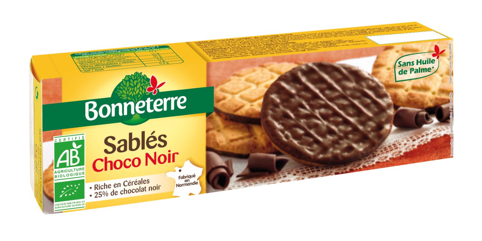 Bonneterre Zandkoekje Pure Chocolade Bio (120 gr)