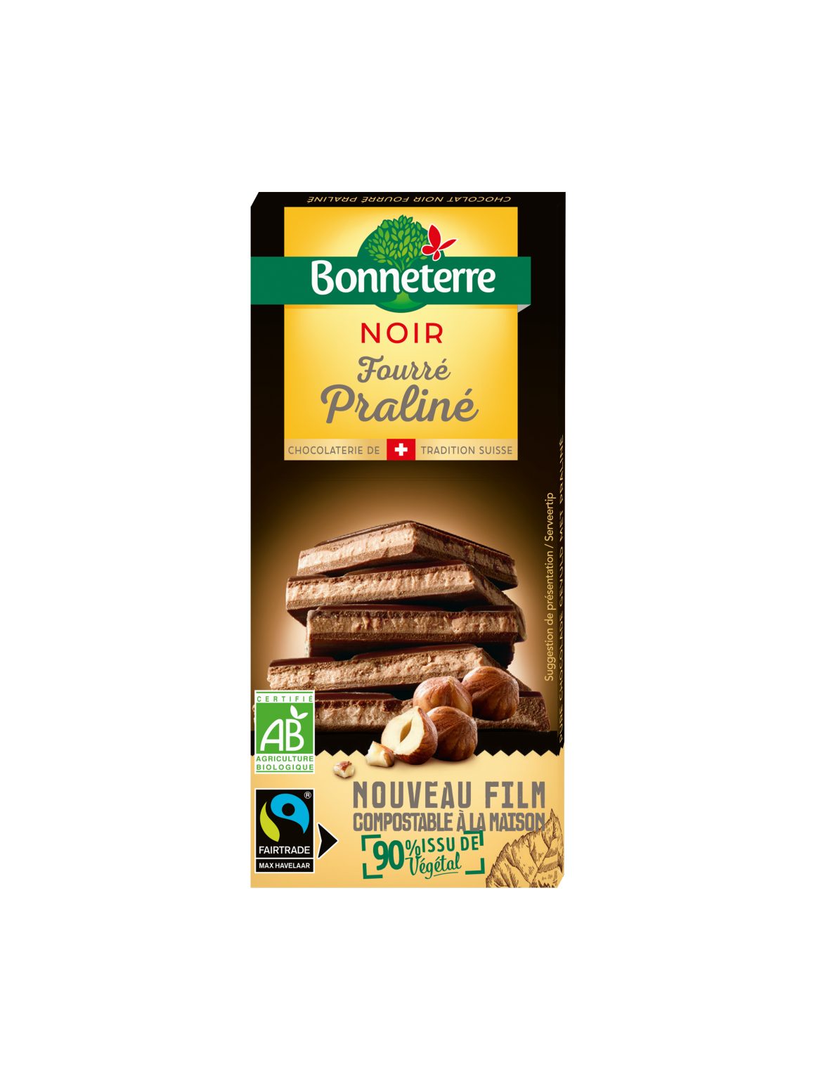 Bonneterre Pure Chocolade Praliné Bio (100 gr)
