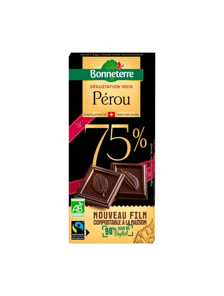 Bonneterre Pure Chocolade Peru 75% Bio (80 gr)